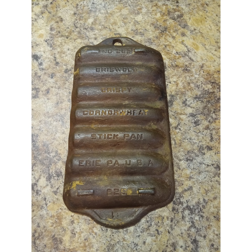 Griswold No 262 Crispy Corn Wheat Stick Pan 625 Cast Iron 7 Slot Erie PA USA